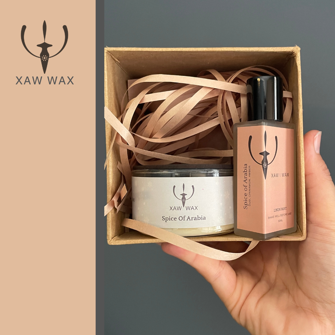 The Pairing: Spice of Arabia 100 g candle and matching 30 ml Linen Mist